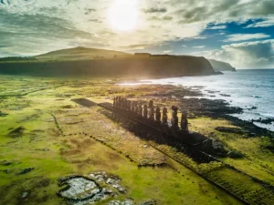 Solución de imágenes aéreas y la Isla de Pascua